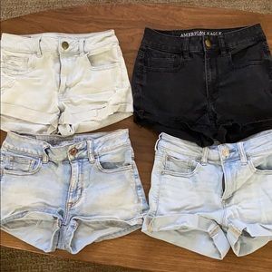 Lot of 4 American Eagle high rise shortie shorts